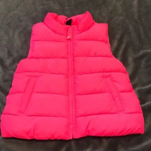Hot pink puffy vest